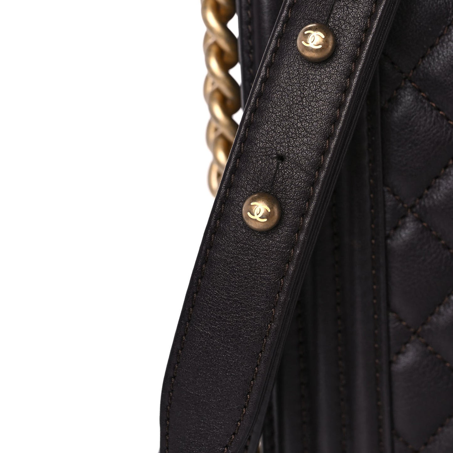 Calfskin Quilted New Medium Boy Flap Dark Brown