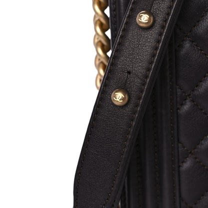 Chanel Calfskin Quilted New Medium Boy Flap Dark Brown 11 of 15