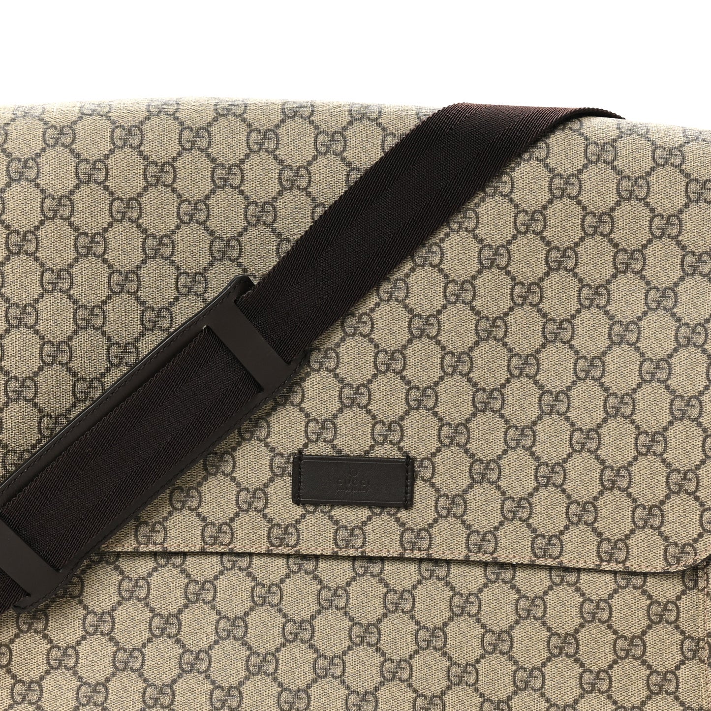GG Plus Monogram Messenger Diaper Bag Dark Brown