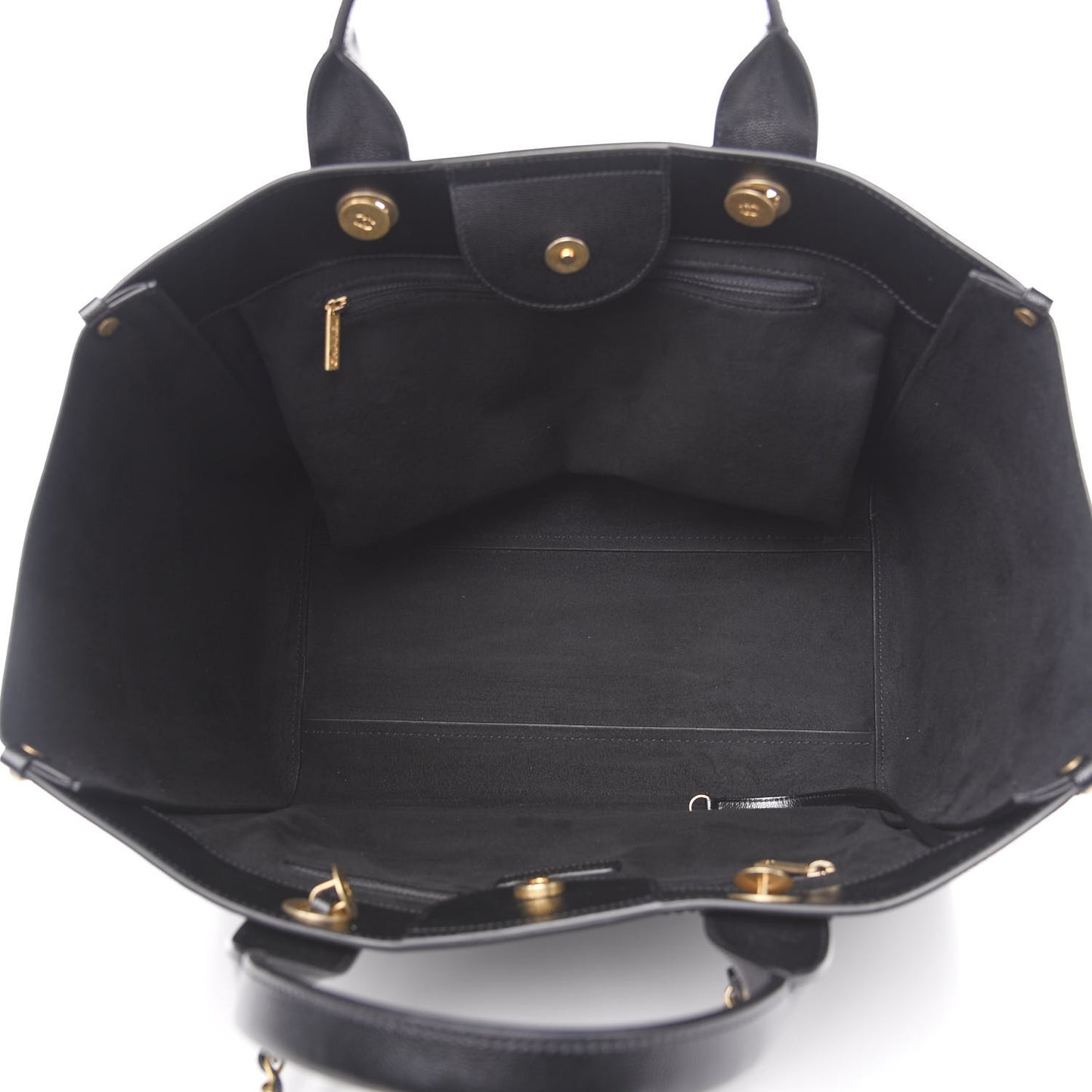Caviar Medium Studded Deauville Tote Black