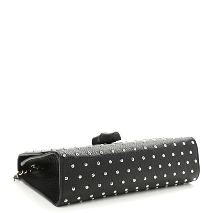 Gucci Calfskin Studded Medium Miss Bamboo Shoulder Bag Black 4 of 11