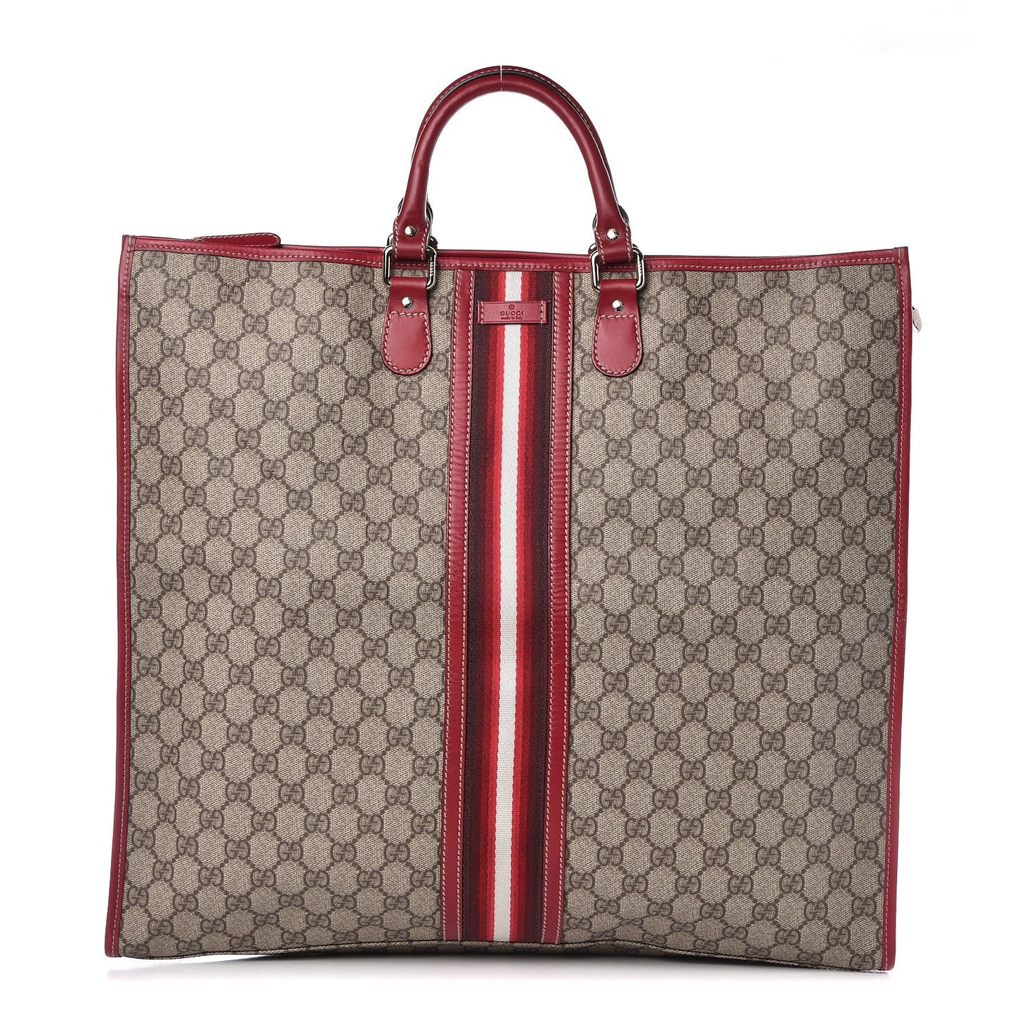 GG Supreme Monogram XL Web Tote Red