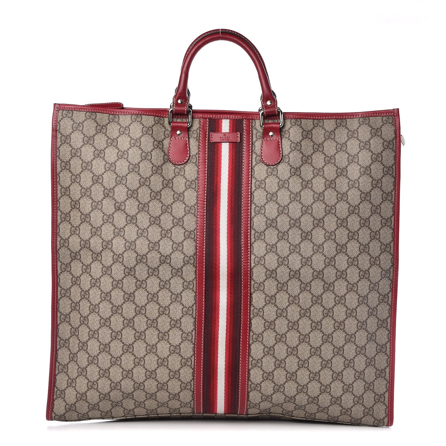 Gucci GG Supreme Monogram XL Web Tote Red 1 of 9