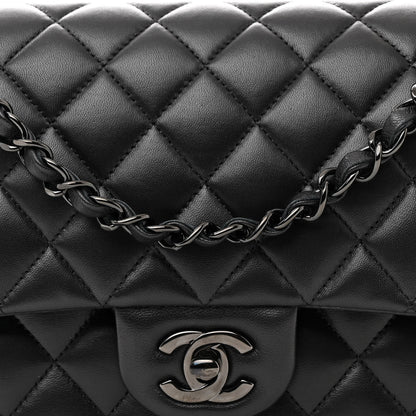 Chanel Lambskin Quilted Medium Double Flap So Black 8 of 13