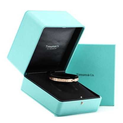 Tiffany 18K Rose Gold Diamond Atlas Closed Hinged Bangle Bracelet 5 of 5