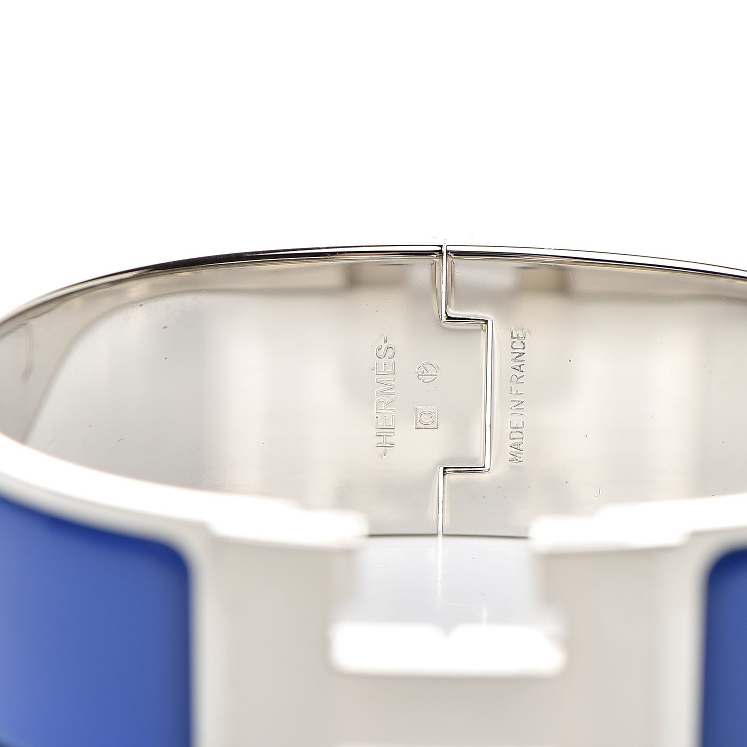 Hermes Enamel Wide Clic Clac H Bracelet GM Bleu Electrique 4 of 5