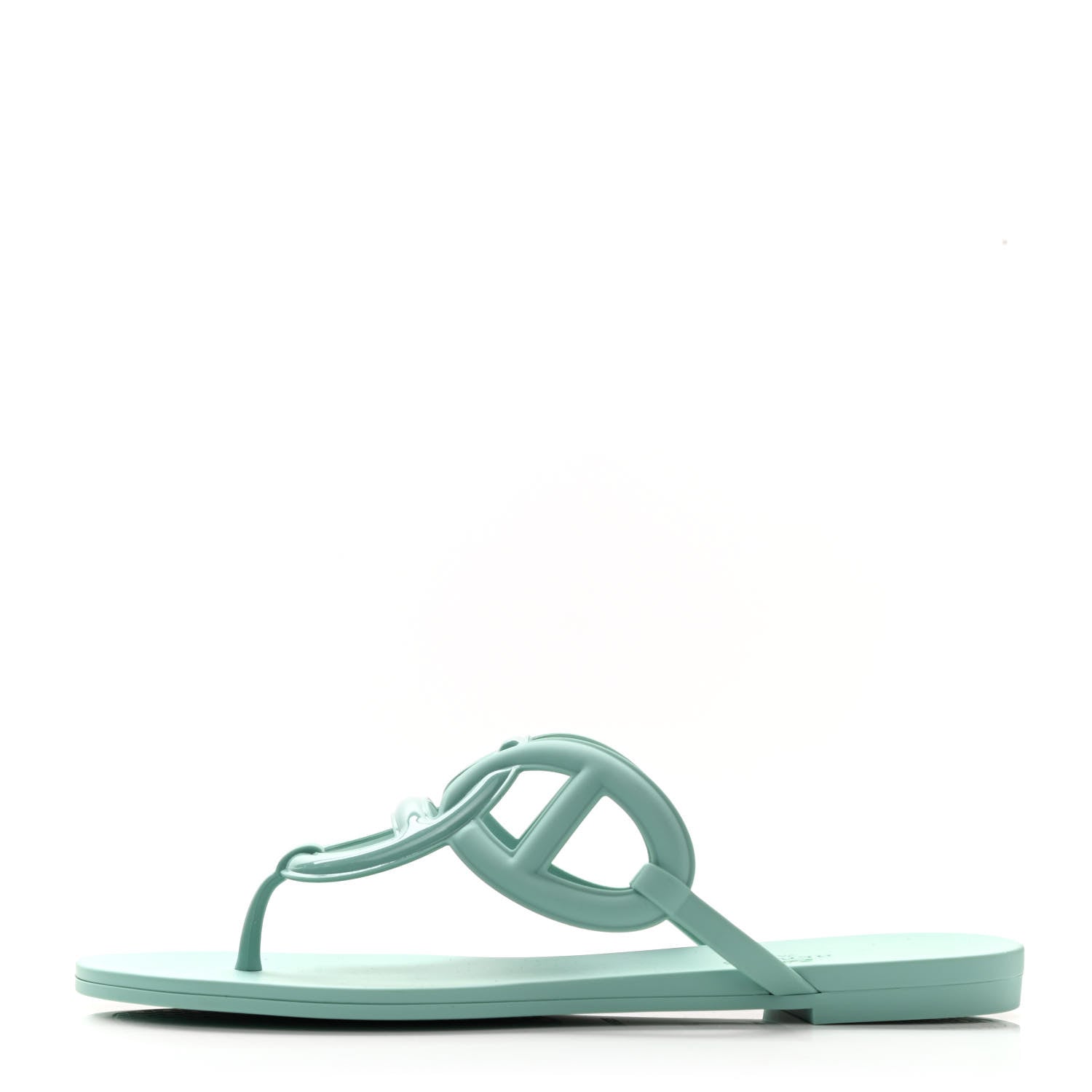 Hermes Rubber Womens Egerie Sandals 39 Vert Embrun 1 of 8
