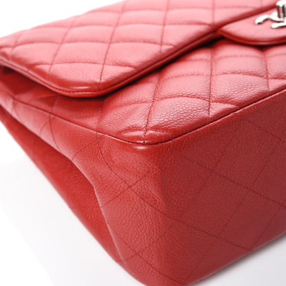 Chanel Caviar Quilted Jumbo Double Flap Red 8 of 12