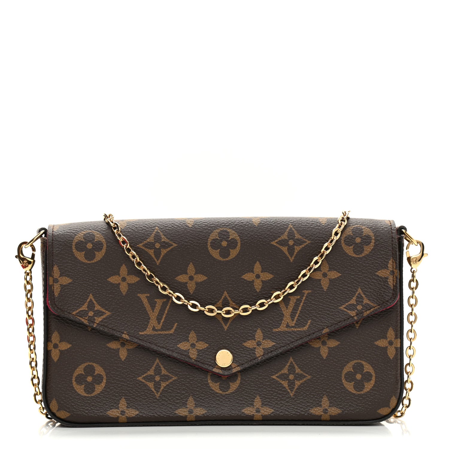 Louis Vuitton Monogram Pochette Felicie Chain Wallet Fuchsia 3 of 8
