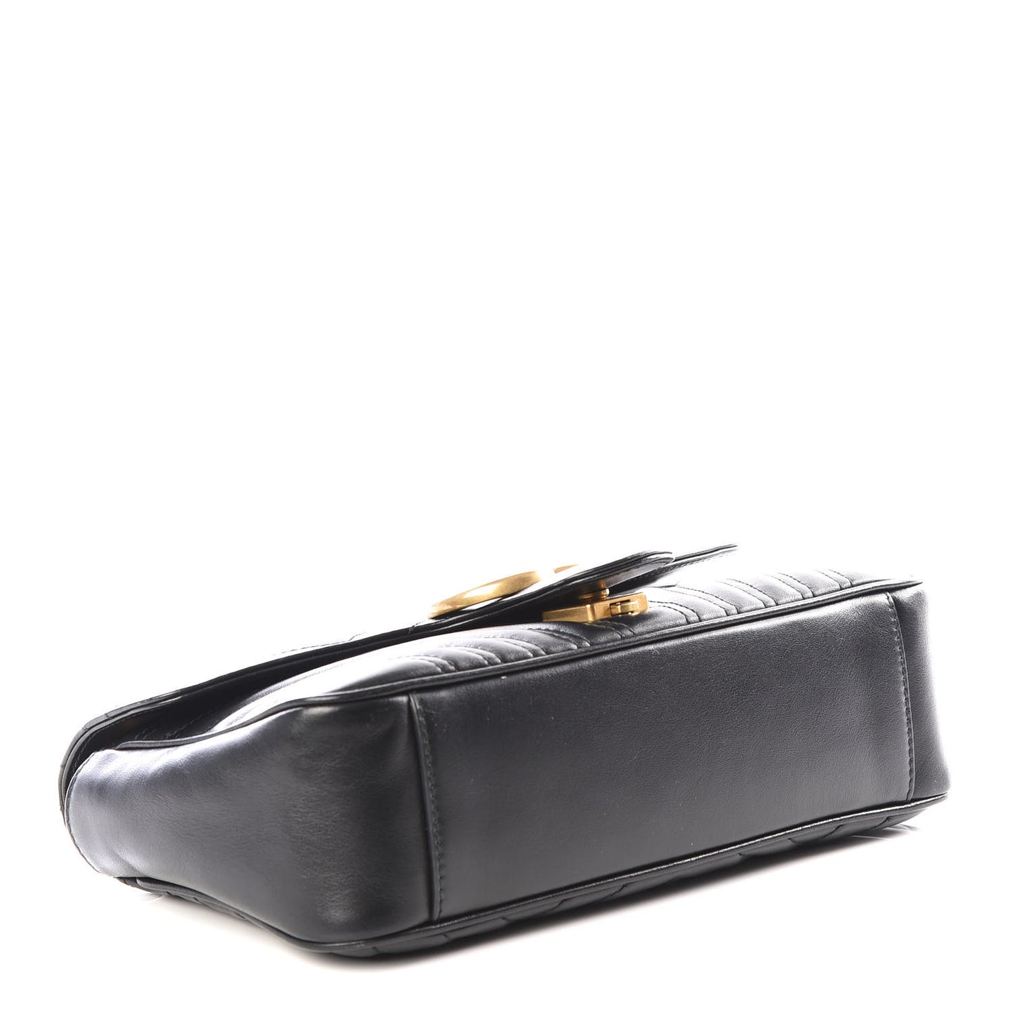 Calfskin Matelasse Small GG Marmont Shoulder Bag Black