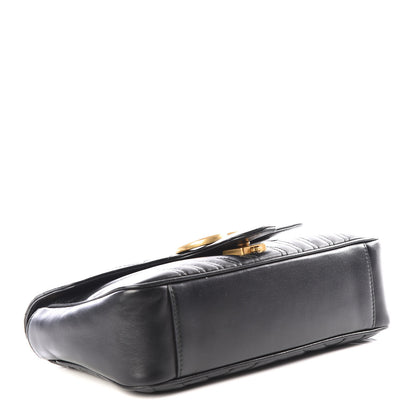 Gucci Calfskin Matelasse Small GG Marmont Shoulder Bag Black 3 of 8
