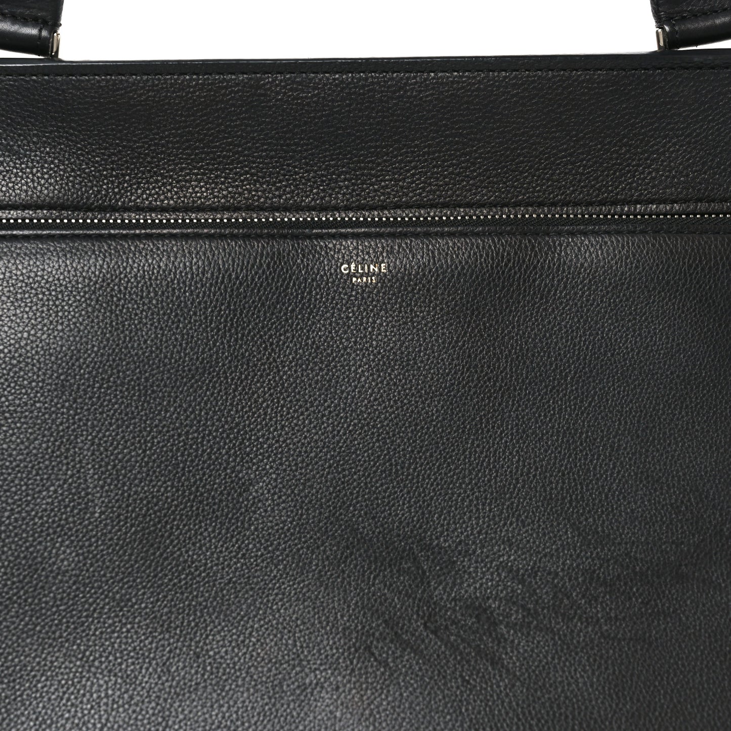 Grained Calfskin Edge Shoulder Bag Black