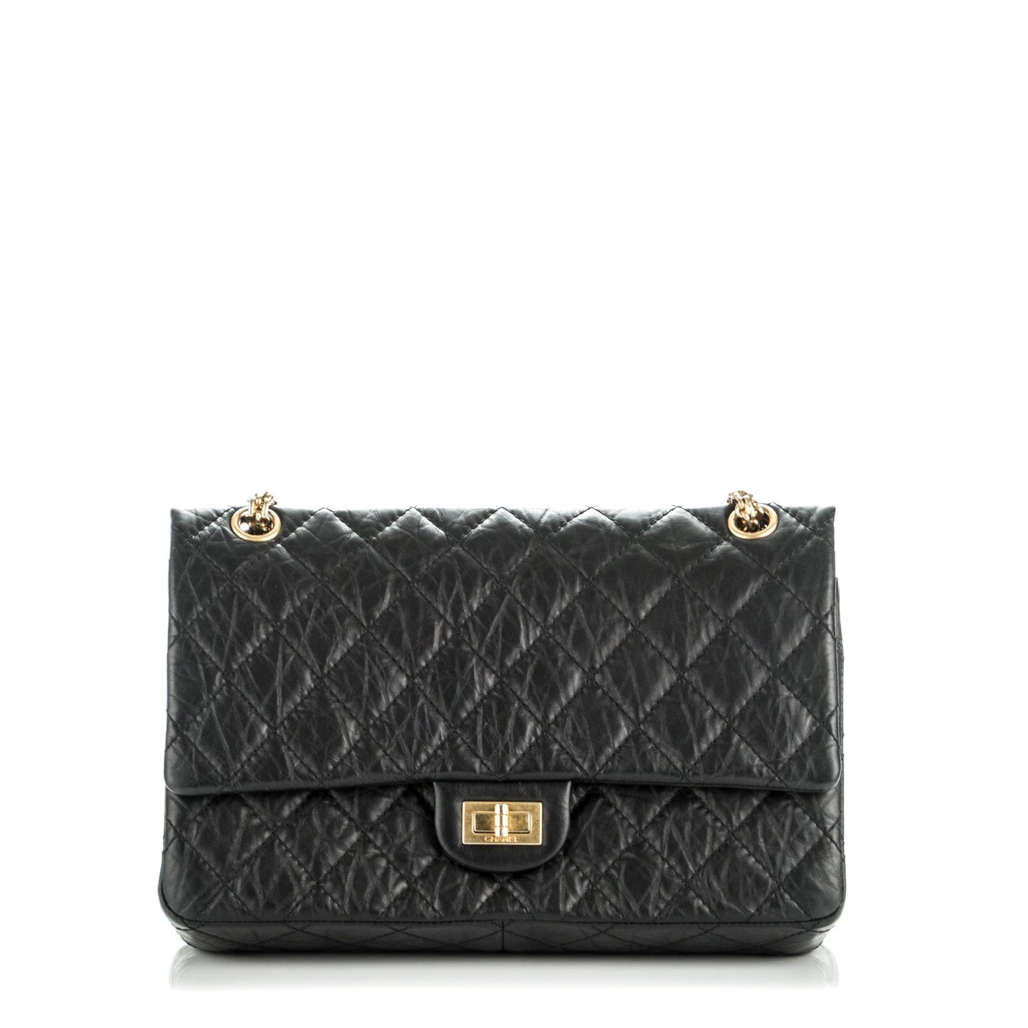 Aged Calfskin Quilted 2.55 Reissue 226 Flap Black