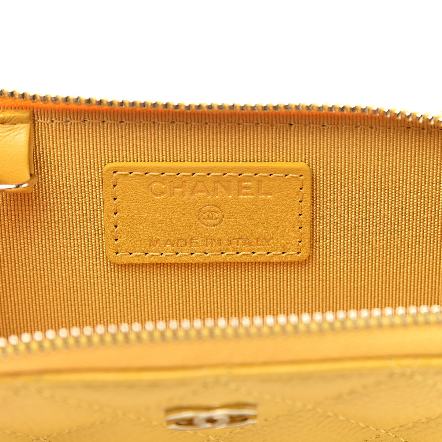 Caviar Quilted Key Holder Case Yellow
