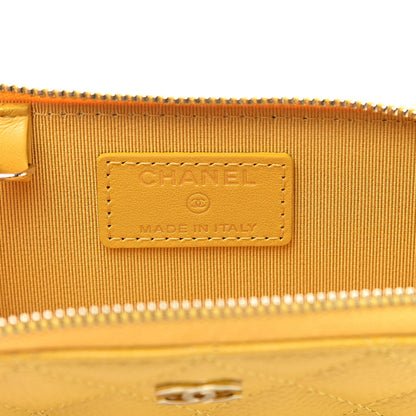 Chanel Caviar Quilted Key Holder Case Yellow 6 of 8