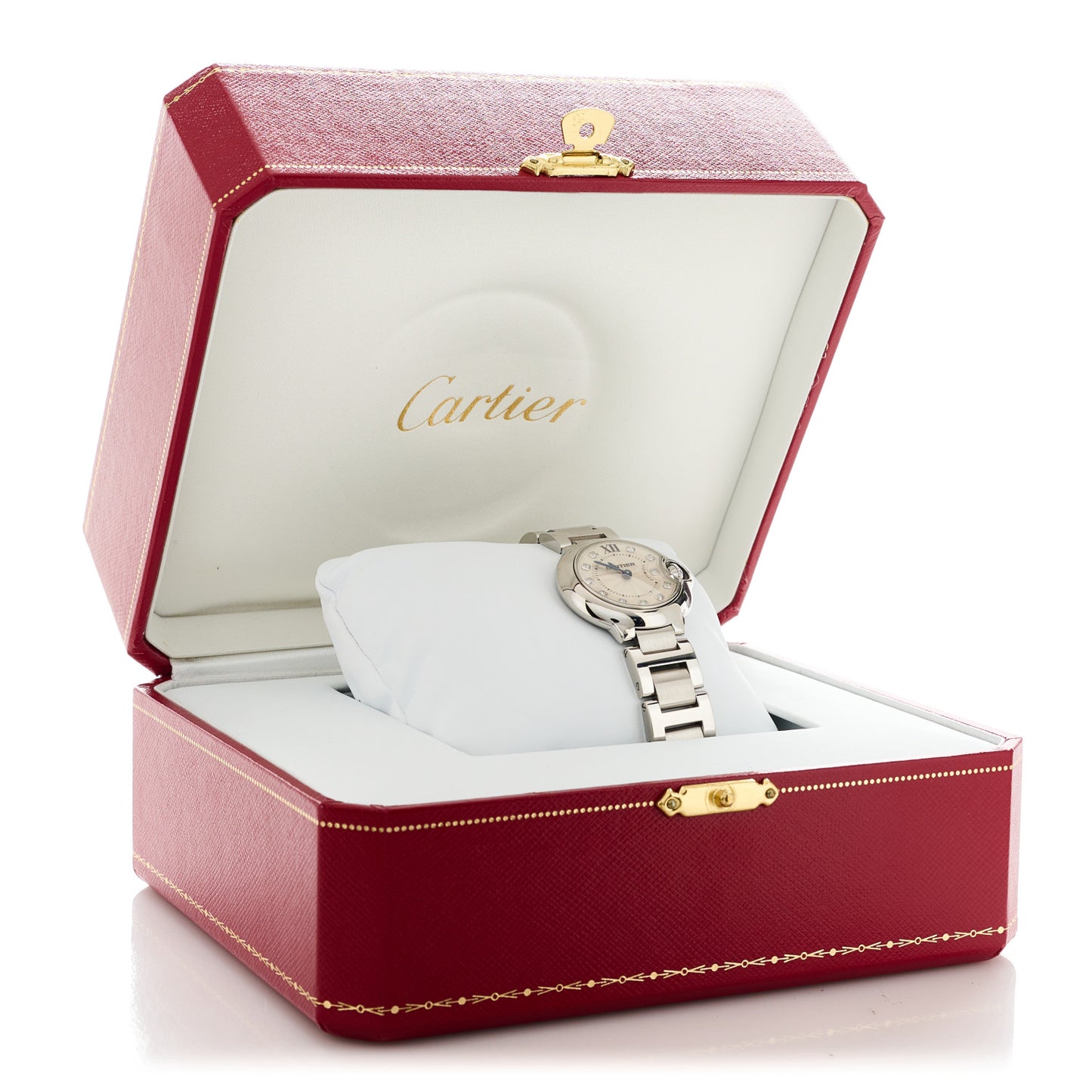 Stainless Steel Diamond 28mm Ballon Bleu De Cartier Quartz Watch