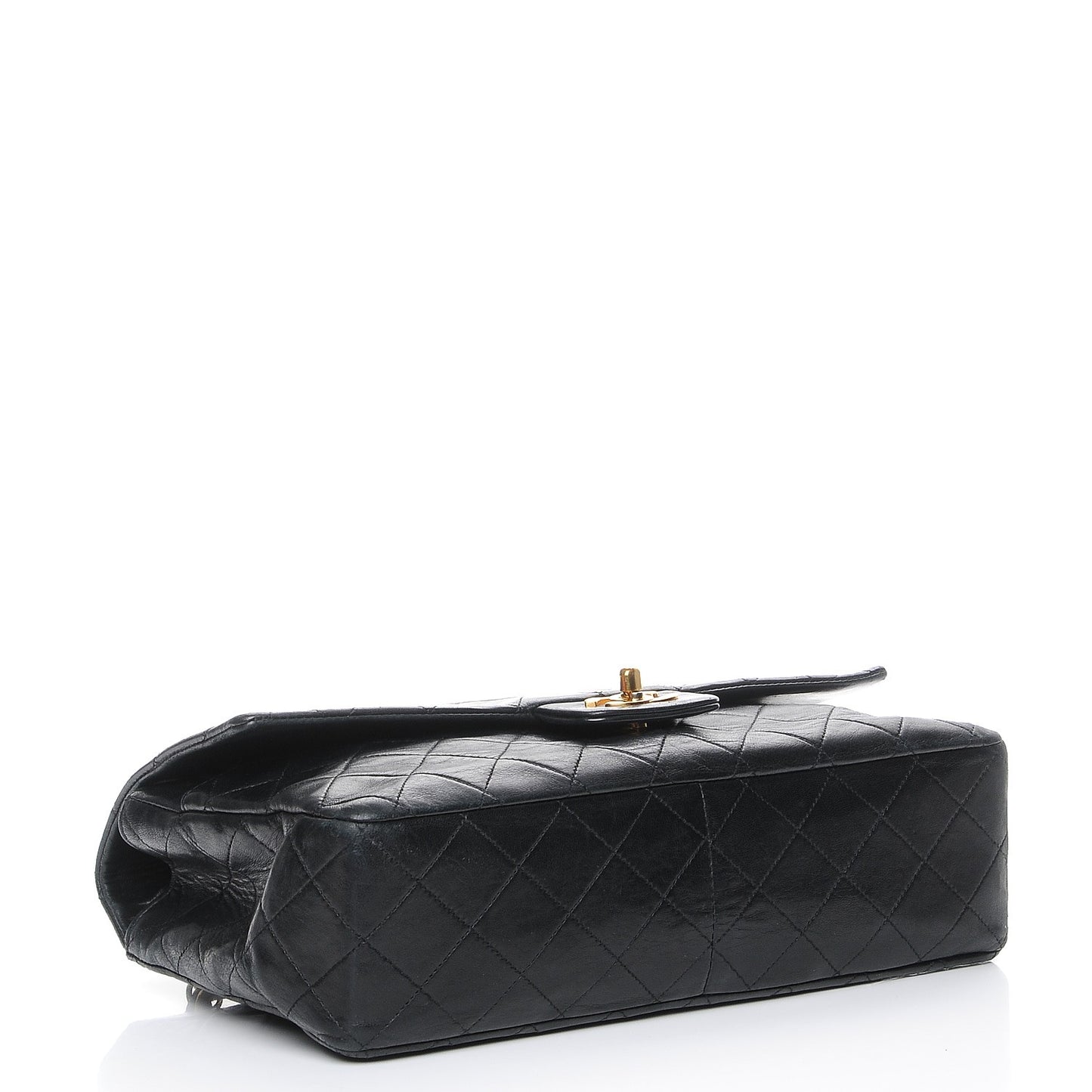 Lambskin Medium Single Flap Black