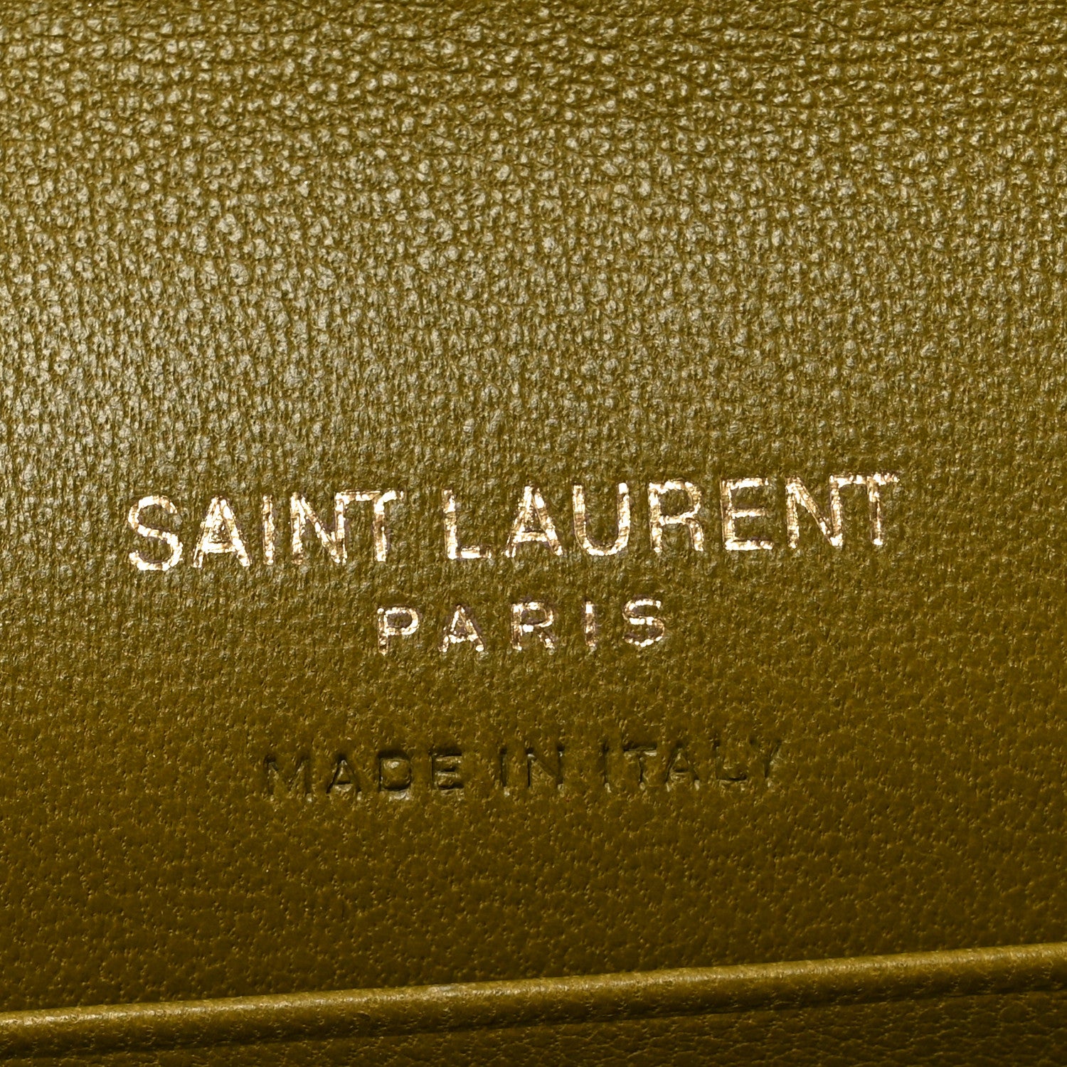 Saint Laurent Lambskin Carre Quilted Cassandre Small Envelope Wallet Olive Drab 6 of 6