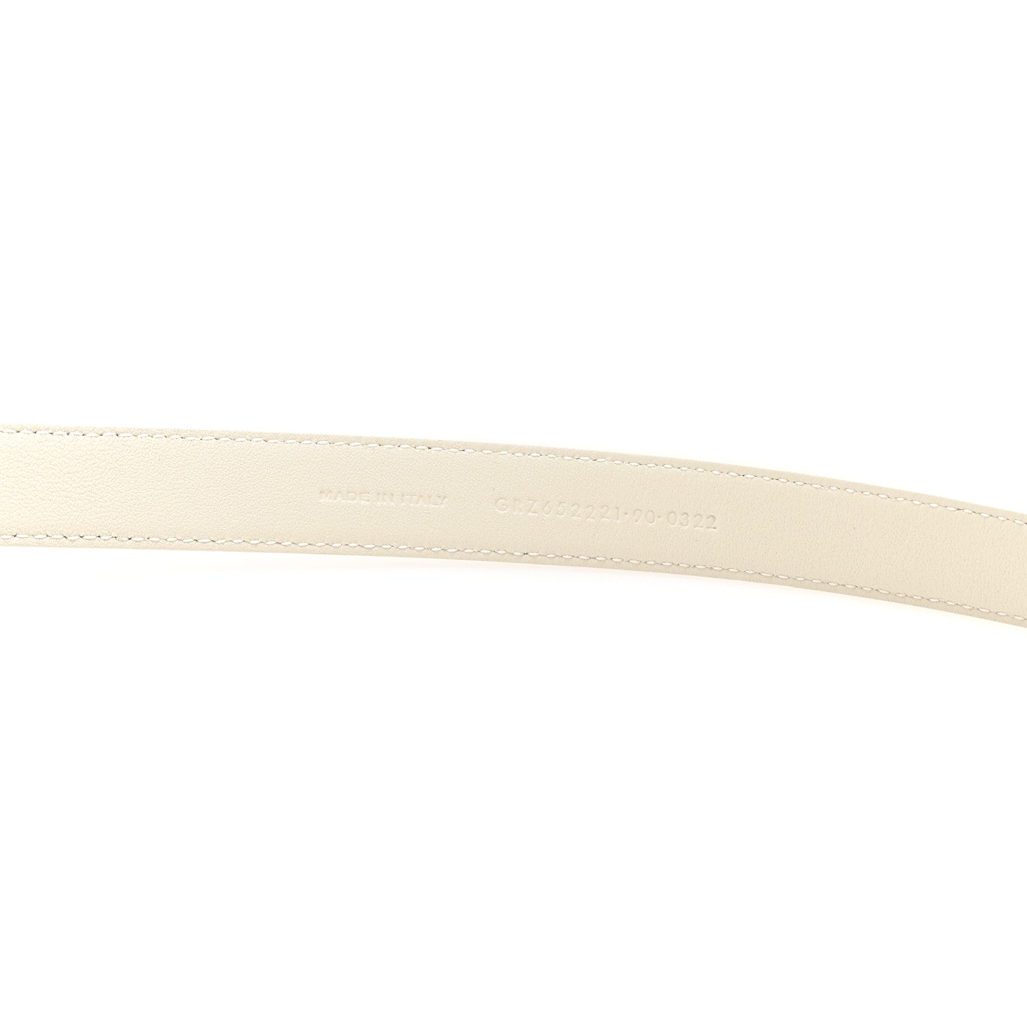 Saint Laurent Calfskin Crocodile Embossed Maillon Belt 90 36 Crema Soft 4 of 5