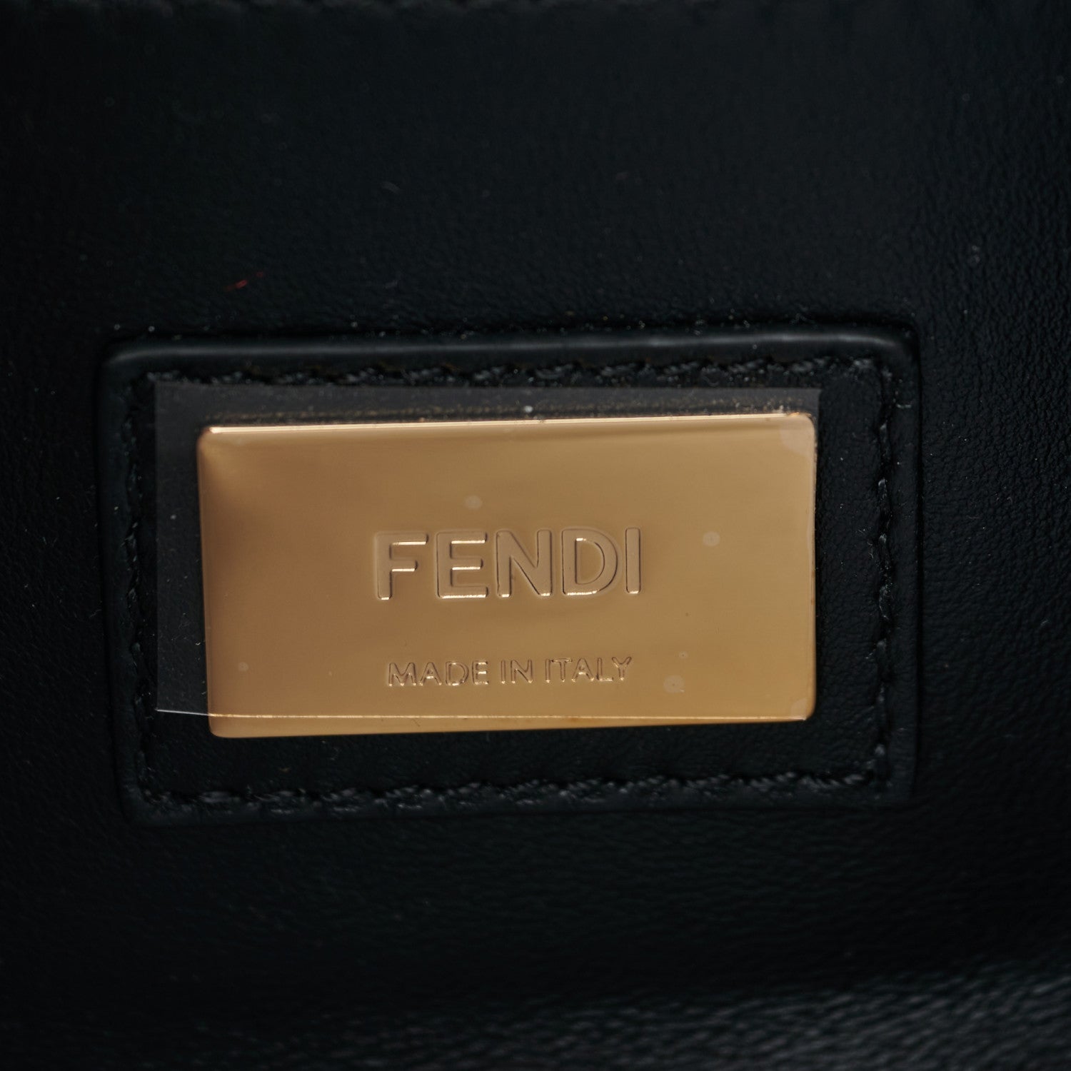 Fendi Vitello Seta Shiny Nappa Scalloped Studded Medium Peekaboo Iconic Satchel Black 7 of 15