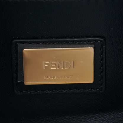 Fendi Vitello Seta Shiny Nappa Scalloped Studded Medium Peekaboo Iconic Satchel Black 7 of 15