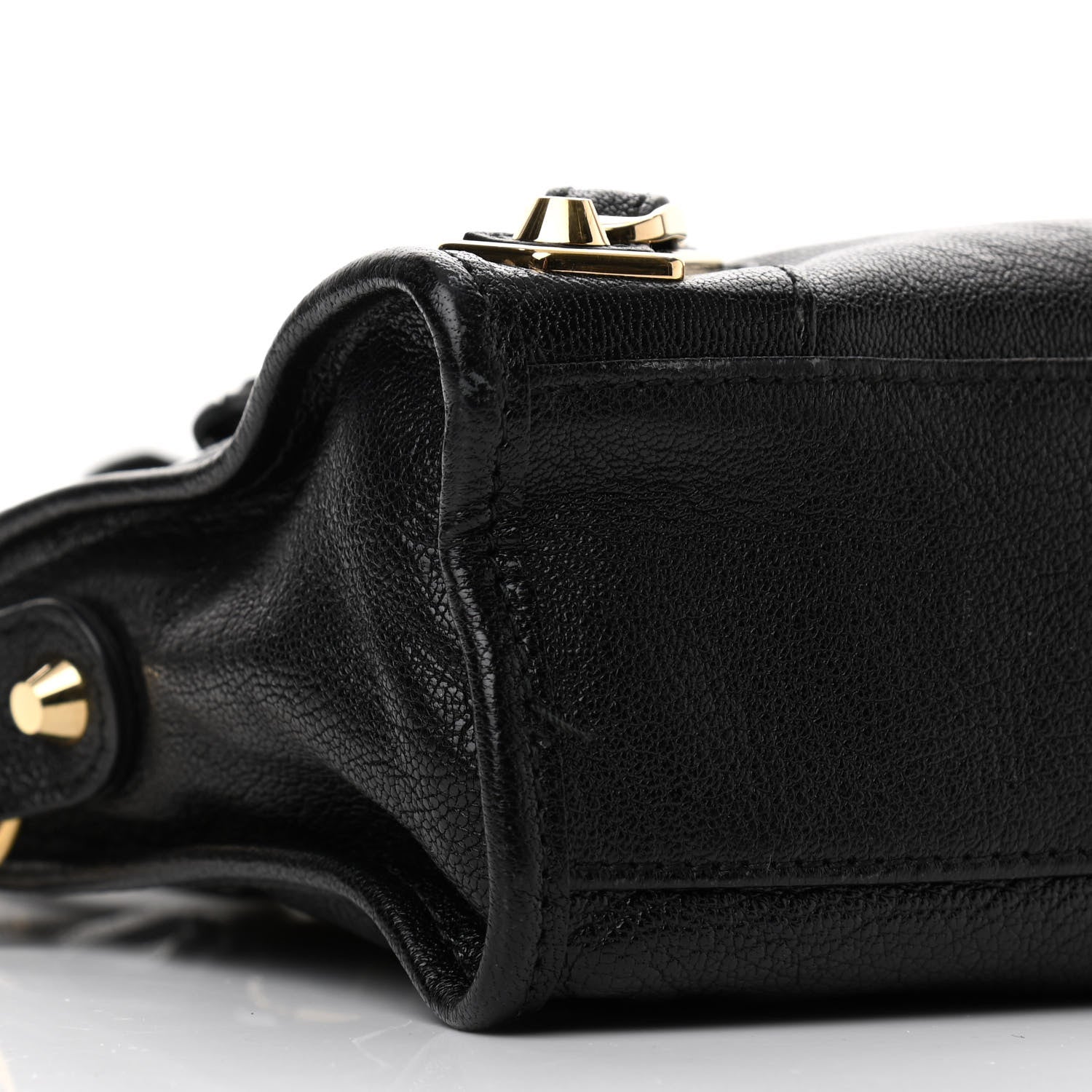 Balenciaga Chevre Gold Metallic Edge Hardware Mini City Black 9 of 11