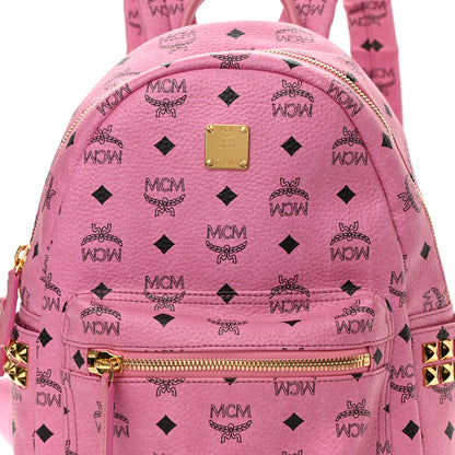 MCM Visetos Small Side Stud Stark Backpack Pink 6 of 9