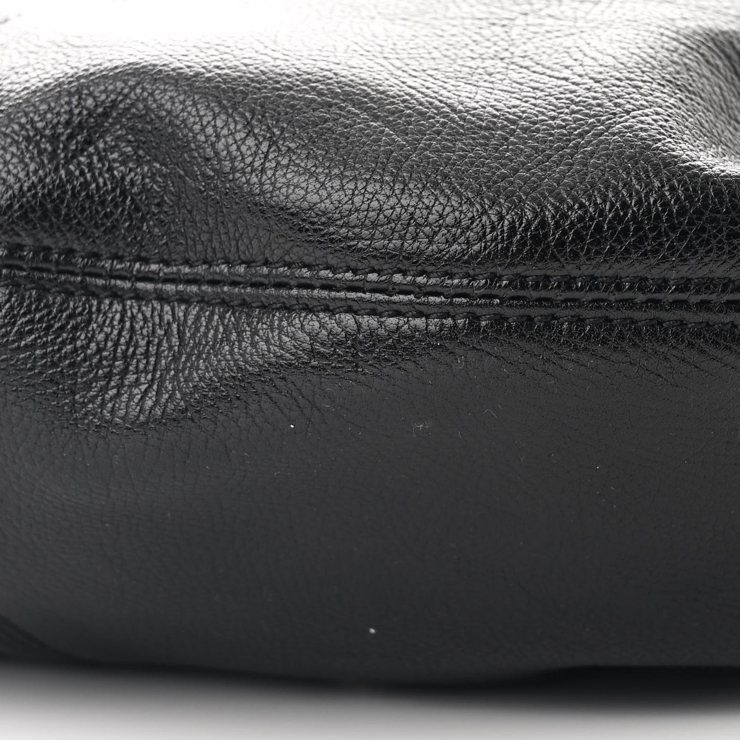 Grained Calfskin Small Bracelet Hobo Bag Black
