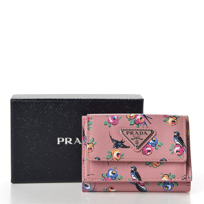 Prada Saffiano Small Swallow Tri-Fold Wallet Petalo 7 of 7