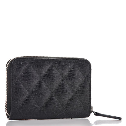 Chanel Iridescent Caviar Quilted Zip Coin Purse Black 3 of 8