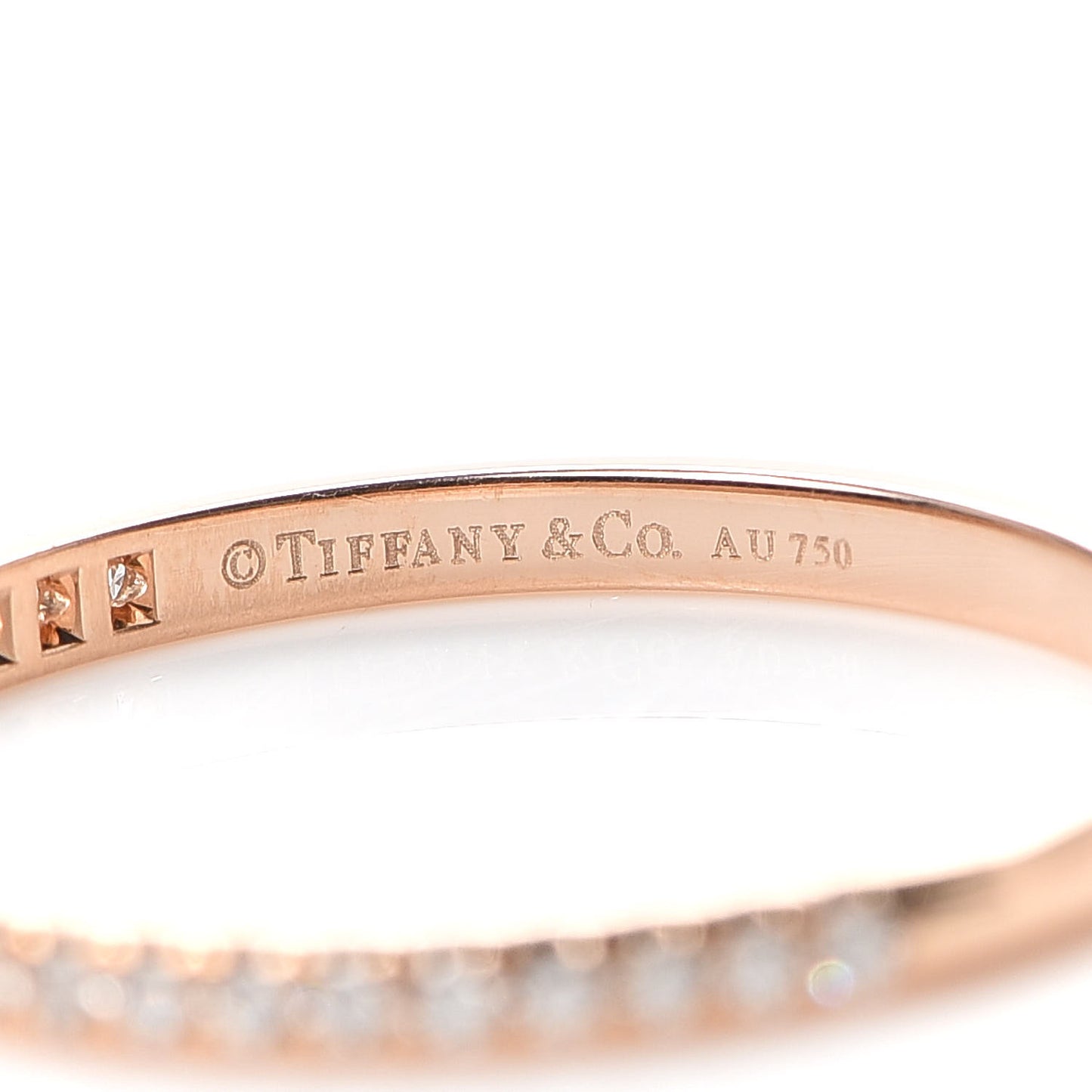 18K Rose Gold Diamond .20ctw Soleste Half Eternity Band Ring 62 10