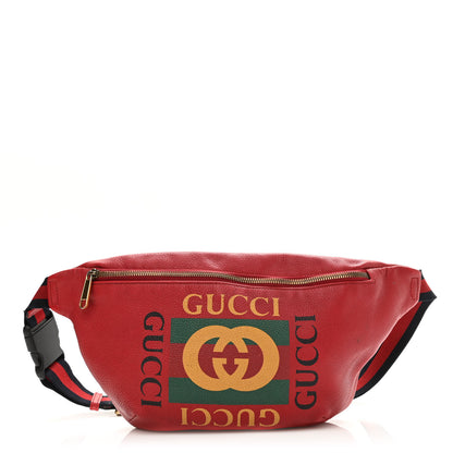 Gucci Grained Calfskin Logo Belt Bag Hibiscus Red 1 of 16