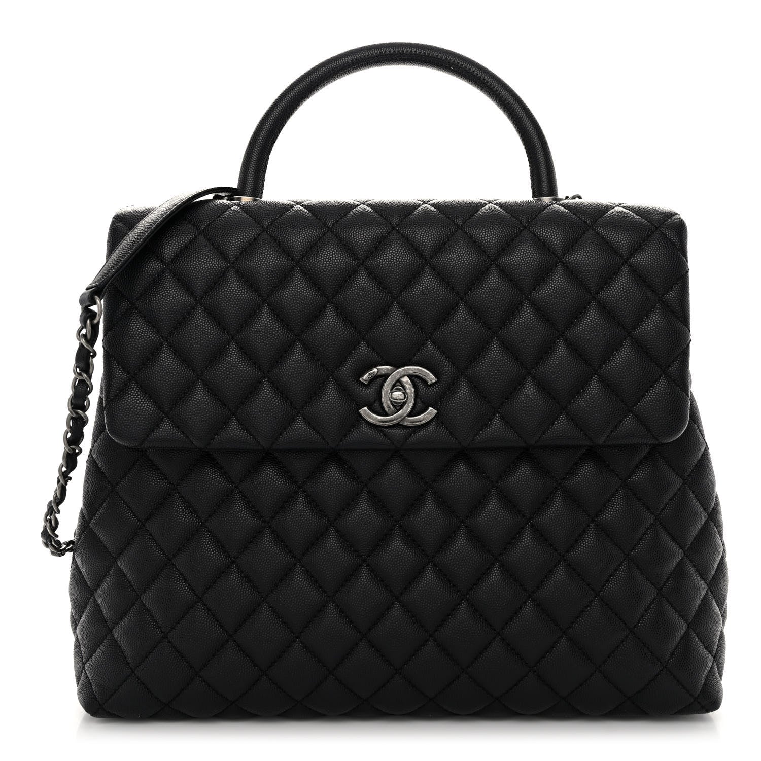 Chanel Caviar Quilted Large Coco Handle Flap Black 1 of 9
