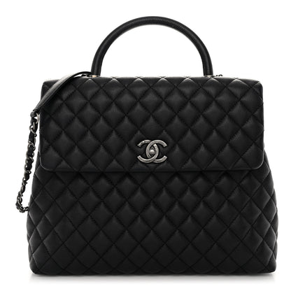 Chanel Caviar Quilted Large Coco Handle Flap Black 1 of 9