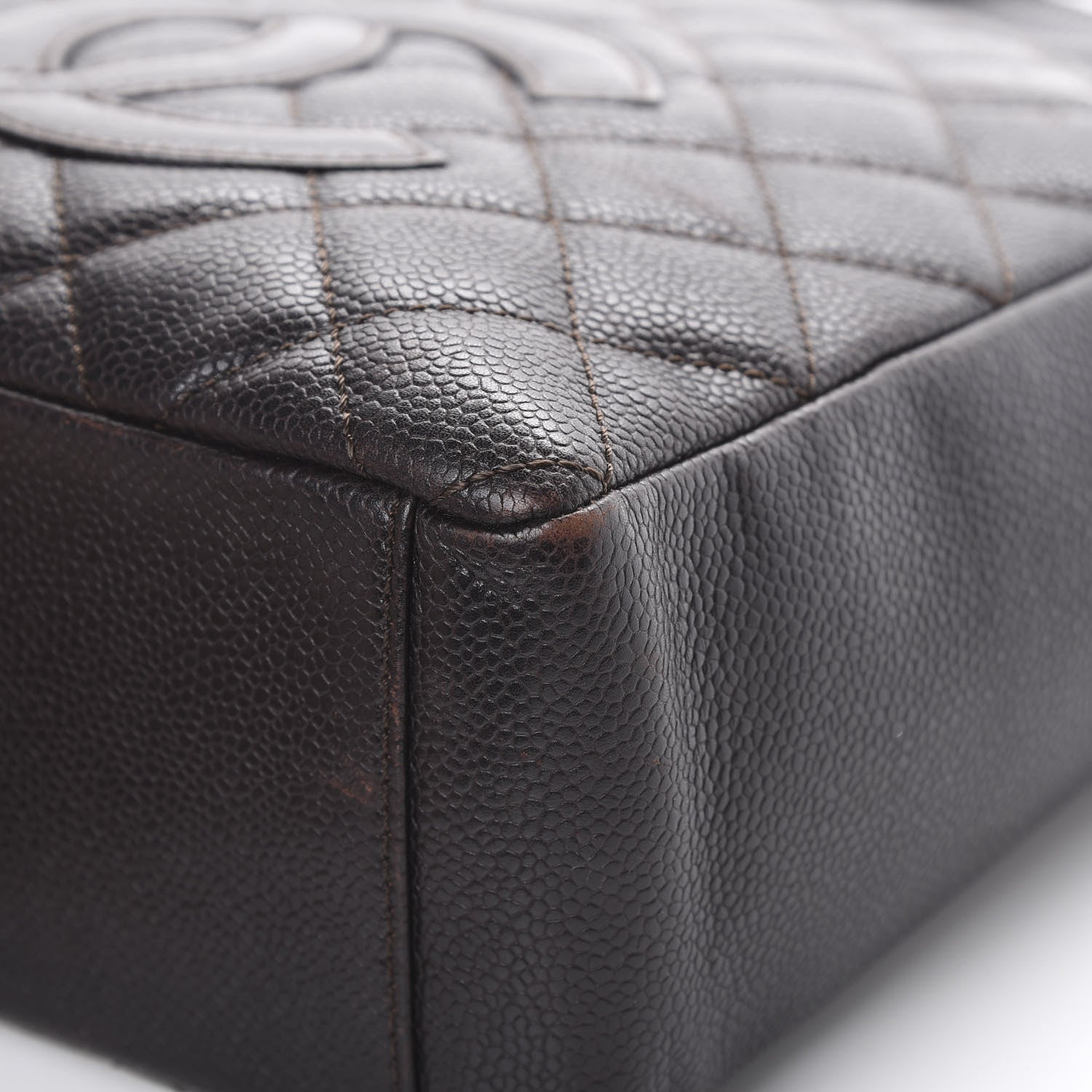 Chanel Caviar Petit Shopping Tote PST Dark Brown 9 of 15