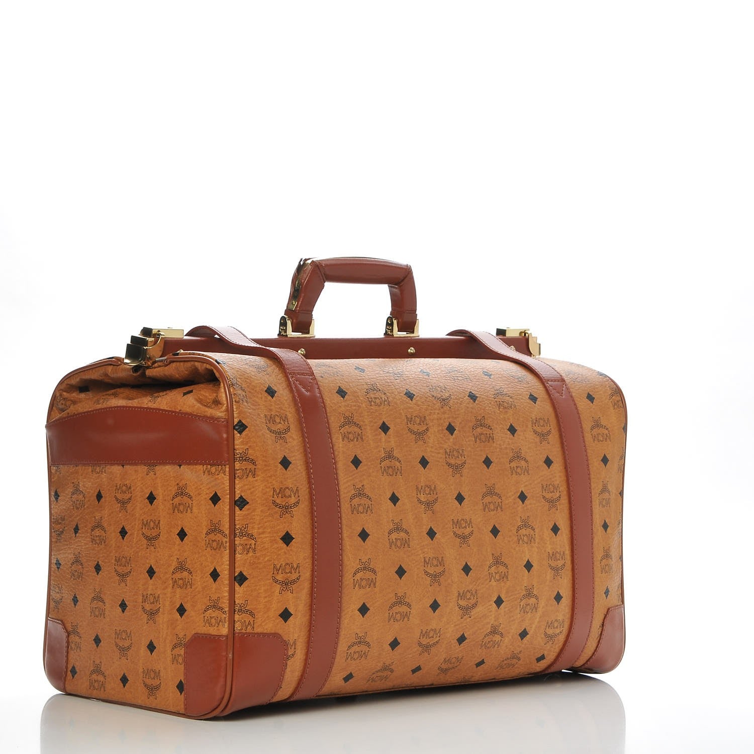 MCM Visetos Top Handle Luggage Cognac 3 of 24