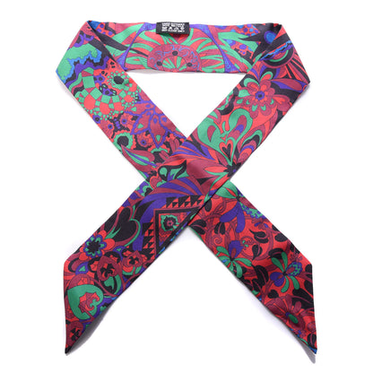 Hermes Silk L'Ivresse De l'Infini Twilly Rouge Violet Vert 1 of 3
