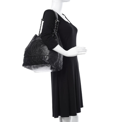 Chanel Calfskin Drawstring CC Bucket Bag Black 2 of 12