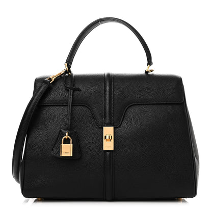 Celine Grained Calfskin Classique 16 Top Handle Bag Black 1 of 13
