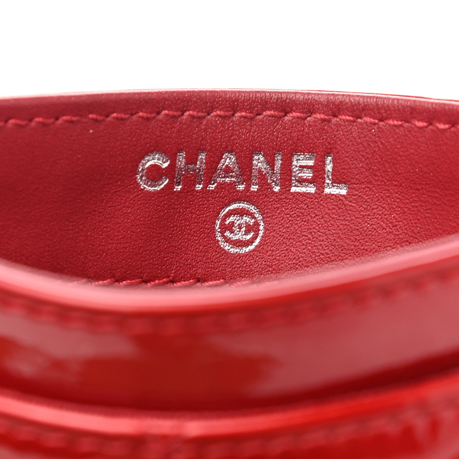 Chanel Patent Quilted Brilliant Card Holder Red 6 of 9