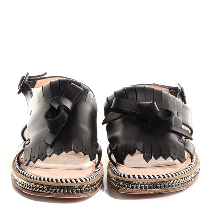 Christian Louboutin Leather Costa Nada Flat Sandals 39 Black 2 of 5