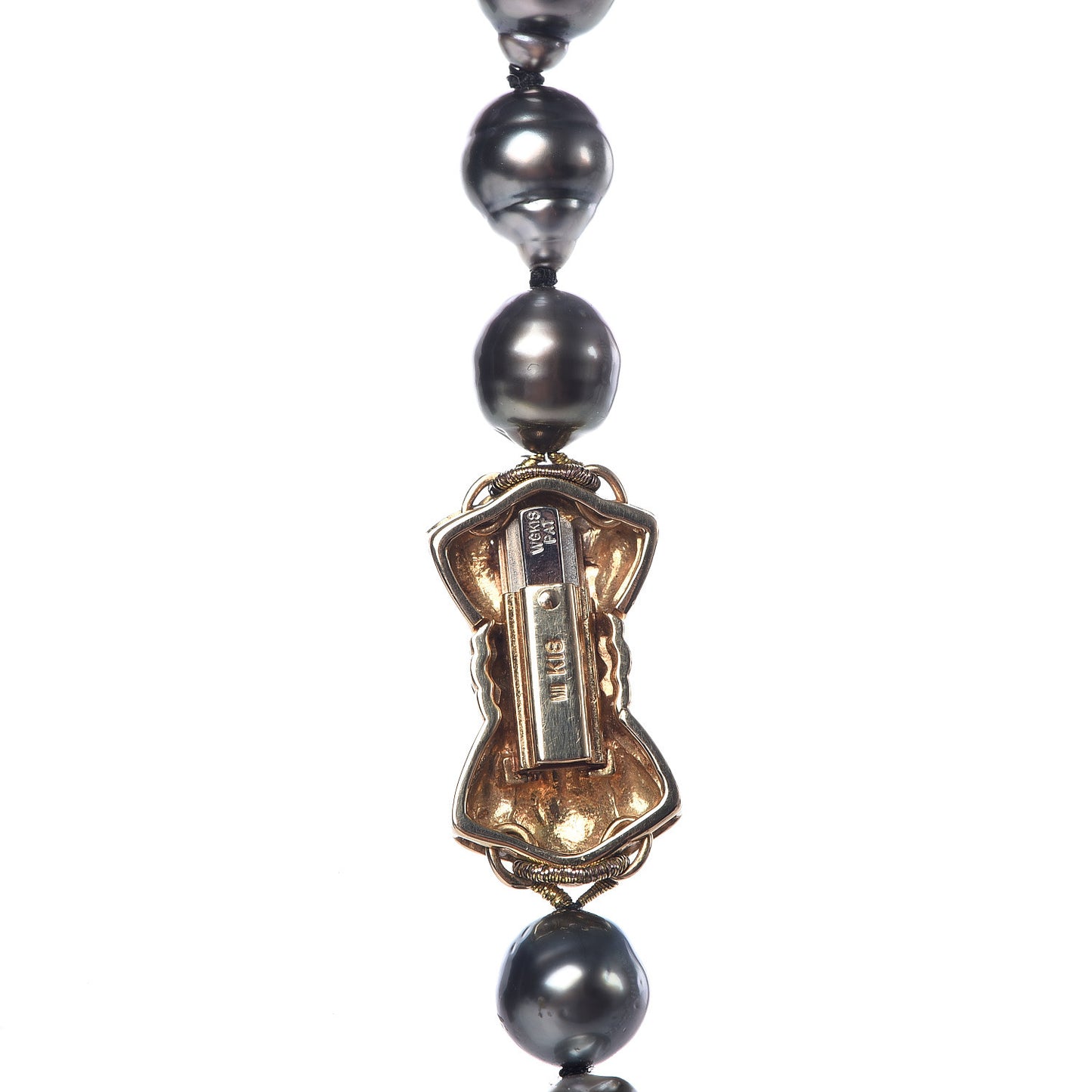18K Yellow Gold Gray South Sea Baroque Pearl 7-10mm Graduated Strand Necklace 18.5"