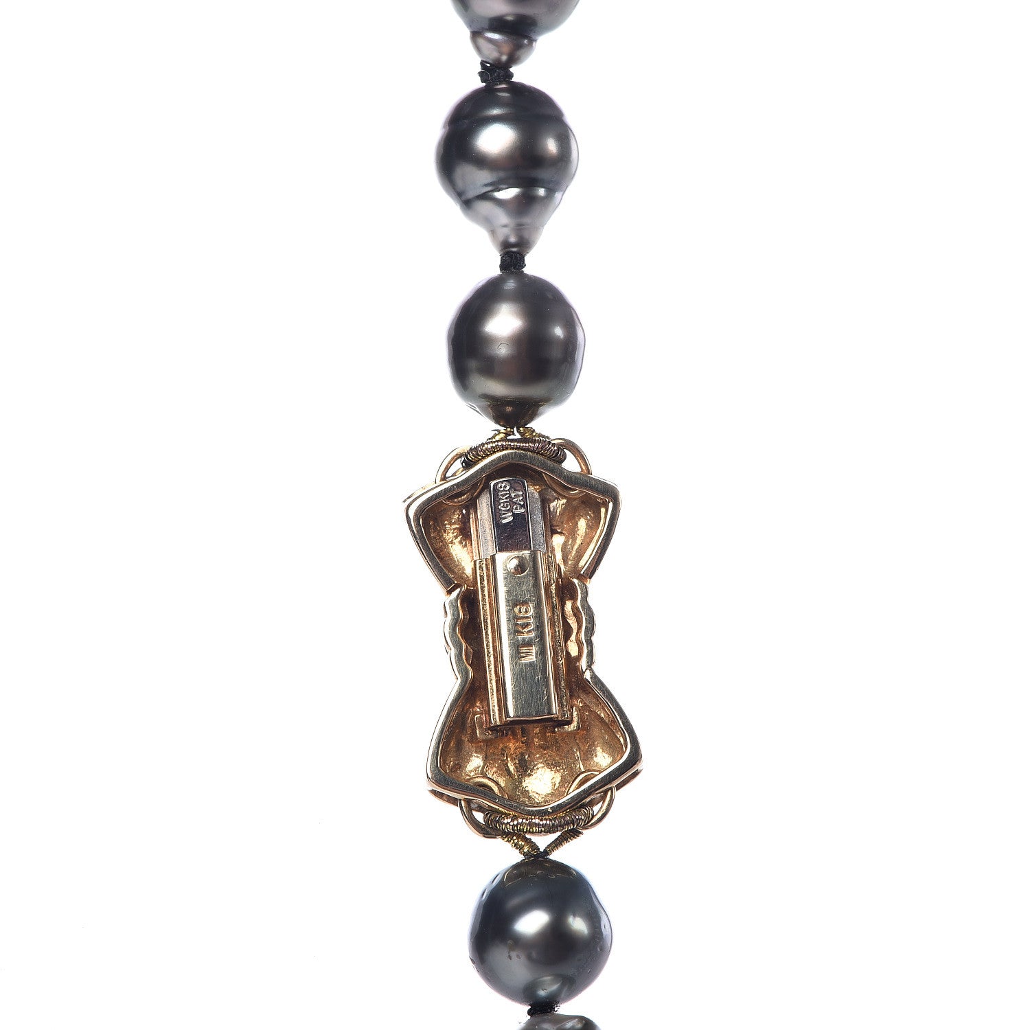 Mikimoto 18K Yellow Gold Gray South Sea Baroque Pearl 7-10mm Graduated Strand Necklace 18.5" 5 of 7