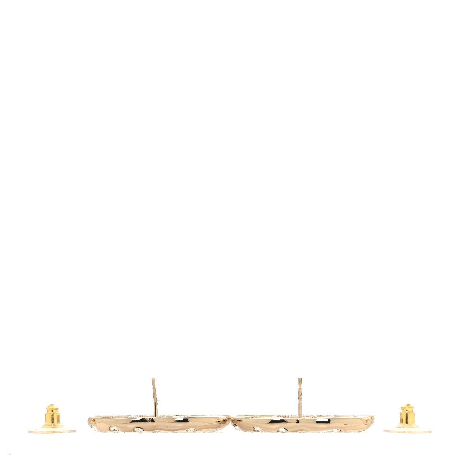 Chanel Crystal CC Earrings Gold 3 of 4