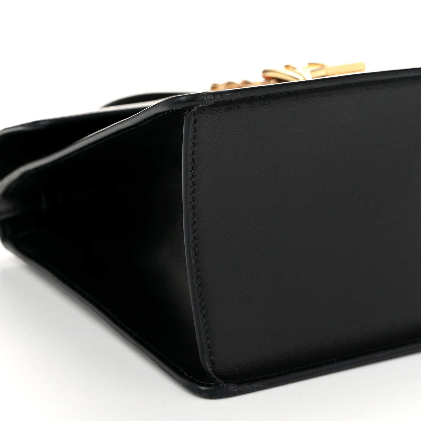 Calfskin Gold Sun Medium Sylvie Top Handle Bag Black