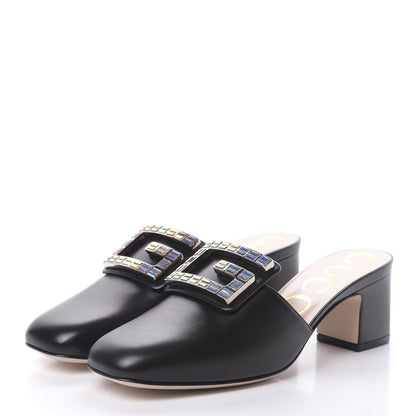 Gucci Malaga Kid Crystal Square G Madelyn Mules 36.5 Black 3 of 9