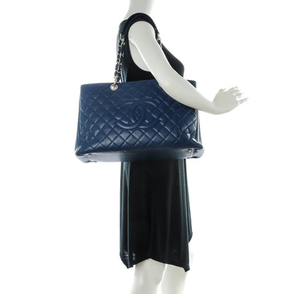 Chanel Caviar Quilted XL Grand Shopping Tote GST Navy Blue 2 of 7