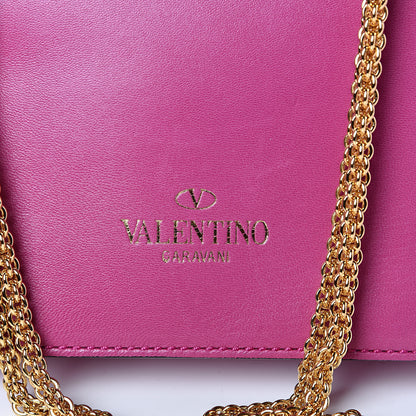 Valentino Garavani Shiny Nappa L'Amour Rockstud Shoulder Bag Fuxia 9 of 14