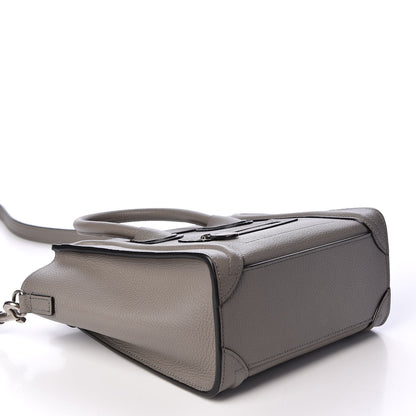Celine Drummed Calfskin Nano Luggage Grey 3 of 8