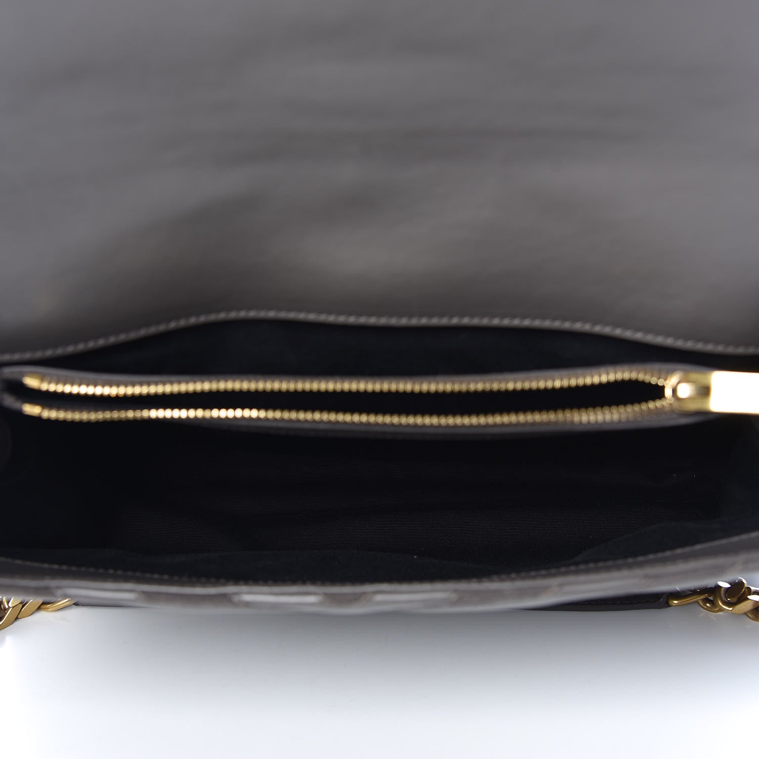 Saint Laurent Sheepskin Suede Matelasse Chevron Monogram Large College Satchel Earth 5 of 10